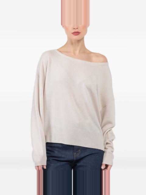 extreme cashmere boat-neck long-sleeved top