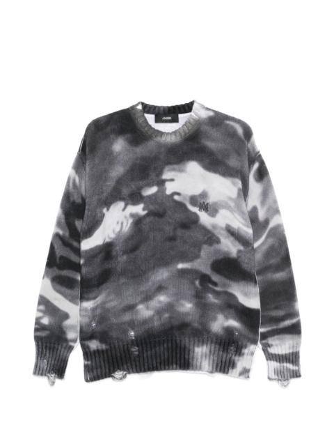 AMIRI camouflage distressed sweater