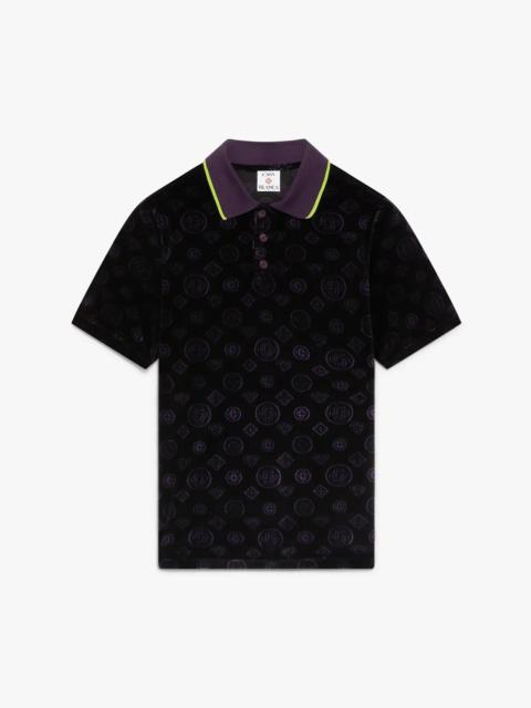 CASABLANCA Purple Monogram Velour Polo Polo Shirt | Casablanca Paris