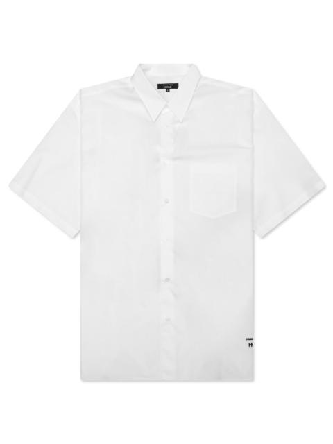 Comme des Garçons Homme CURVED HEM SHORT SLEEVE SHIRT - WHITE