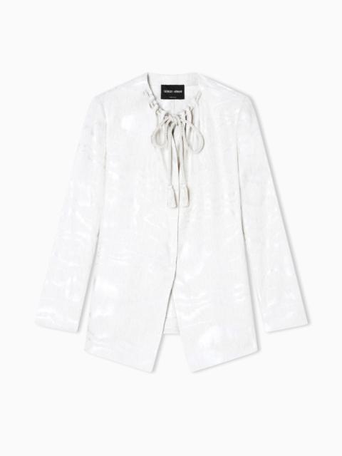 MOIRÉ LINEN JACKET