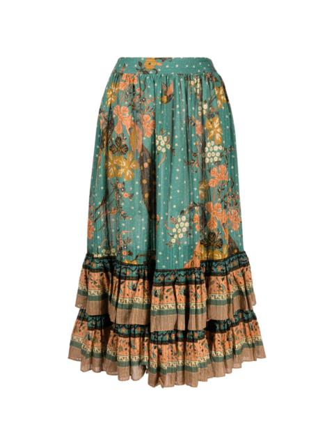 Zadie ruffled midi skirt