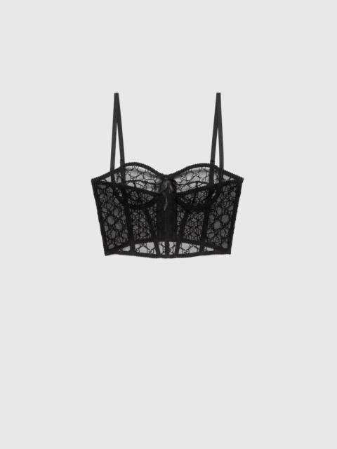 GUCCI GG embroidered tulle bralette