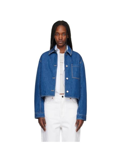 Maison Kitsuné Blue Cropped Denim Jacket