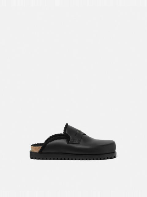 VERSACE Shearling Medusa Mules