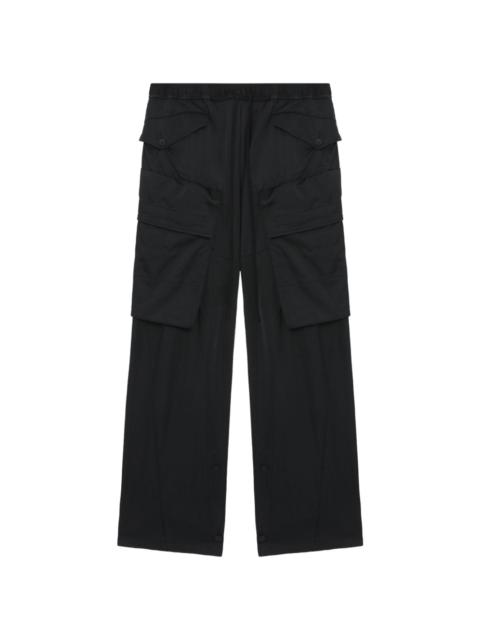panelled drawstring wide-leg trousers