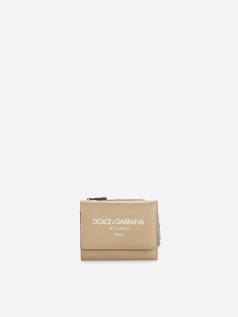 Dolce & Gabbana Calfskin French flap wallet with logo
