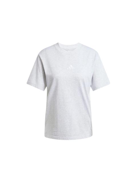 adidas adidas Women's Essentials 3-Stripes Cotton T-Shirt Light Grey Heather/White