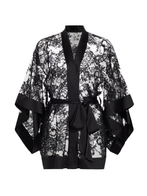 KIKI DE MONTPARNASSE Women's Camille Floral Lace Robe - Black