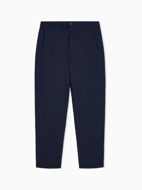 EMPORIO ARMANI ICON TECHNICAL SEERSUCKER TROUSERS
