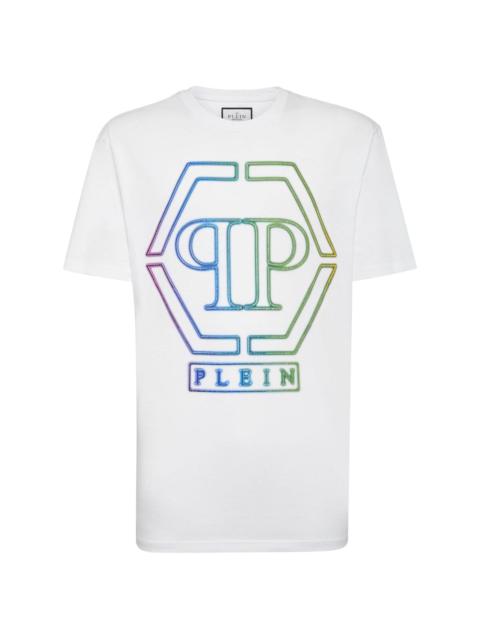 PHILIPP PLEIN rhinestone-embellished hexagon-logo T-shirt