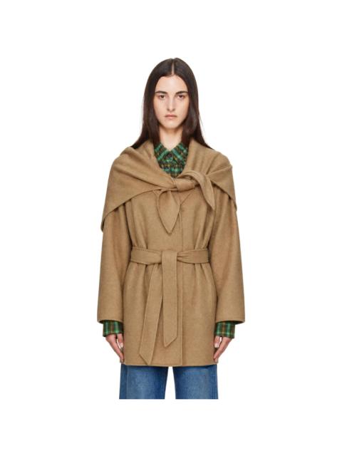 Max Mara Tan Detto Double Cashmere Stole & Coat