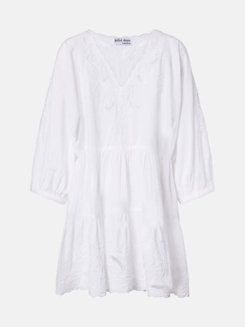 juliet dunn Embroidered cotton poplin minidress