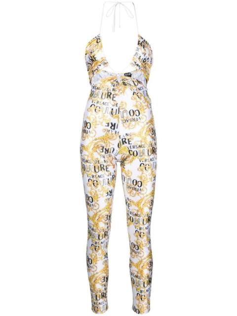 VERSACE JEANS COUTURE logo-print halterneck jumpsuit