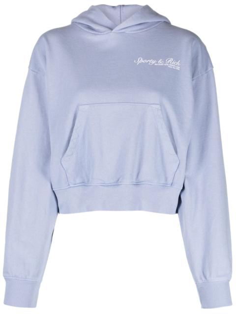 Sporty & Rich logo-print cropped hoodie