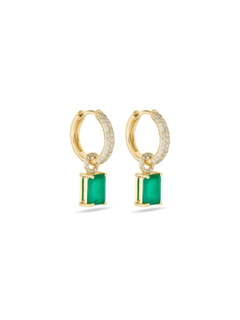 STONE AND STRAND Emerald Luxe Diamond Huggies