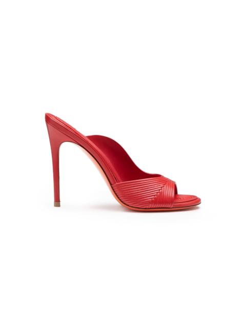 Santoni Women's red leather high-heel sandal