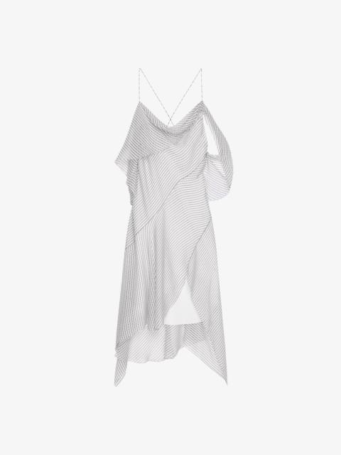 Givenchy ASYMMETRIC POLKA DOTS DRAPED DRESS IN SILK CHIFFON