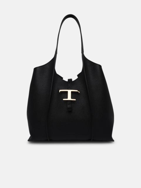 Timeless black leather T bag