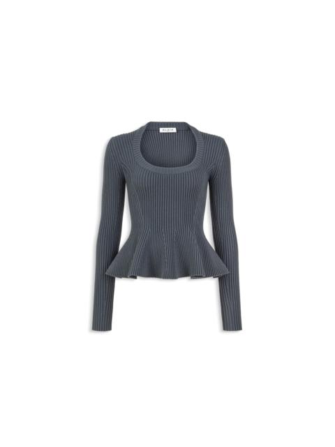 Alaïa RIBBED PEPLUM TOP