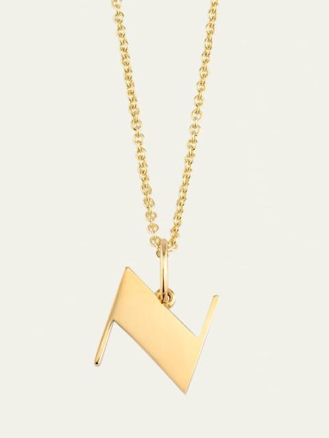 14K Pure Block Initial Necklace