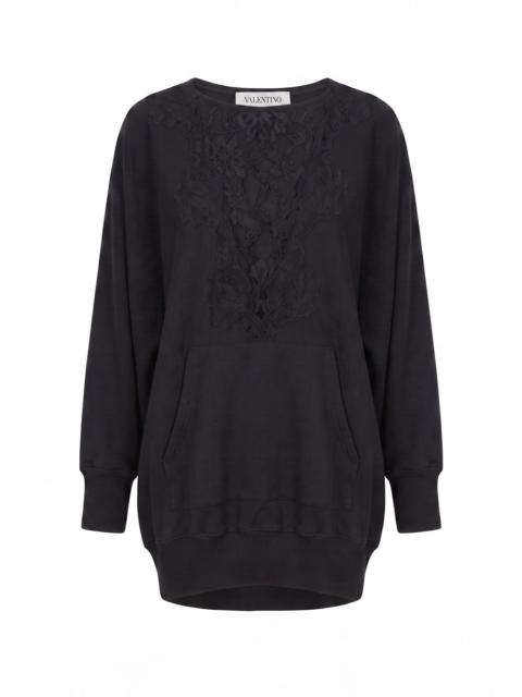 Valentino `Lace` Jersey Sweatshirt