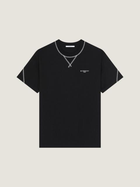Givenchy COUTURE SEAM T-SHIRT IN COTTON WITH GIVENCHY EMBROIDERY