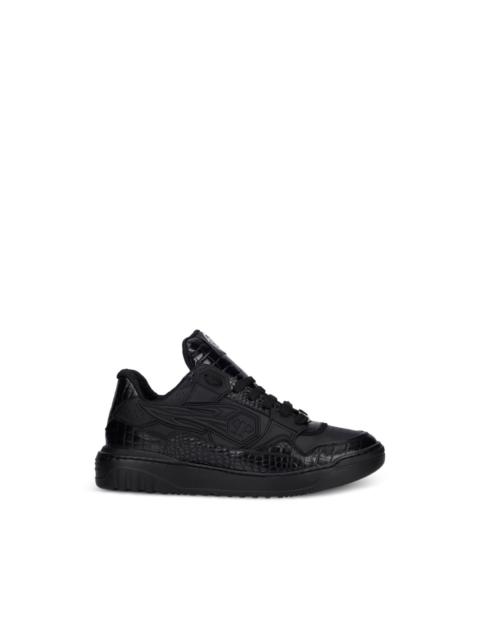 PHILIPP PLEIN croc-effect lace-up sneakers