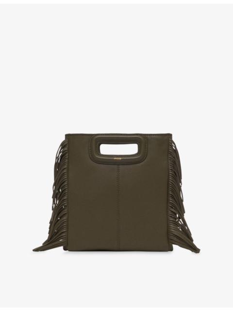 maje M fringed-trim leather cross-body bag