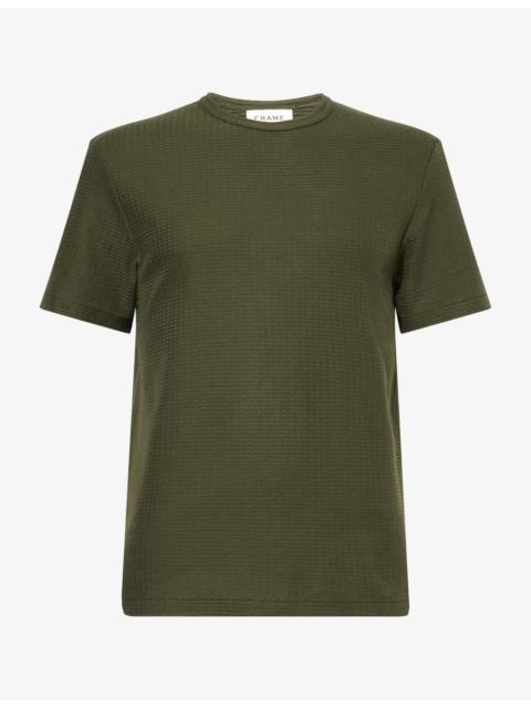 FRAME Crewneck Textured Cotton T-shirt