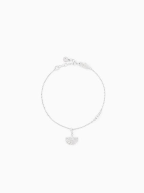 EMPORIO ARMANI SILVER-TONE BRASS PENDANT BRACELET