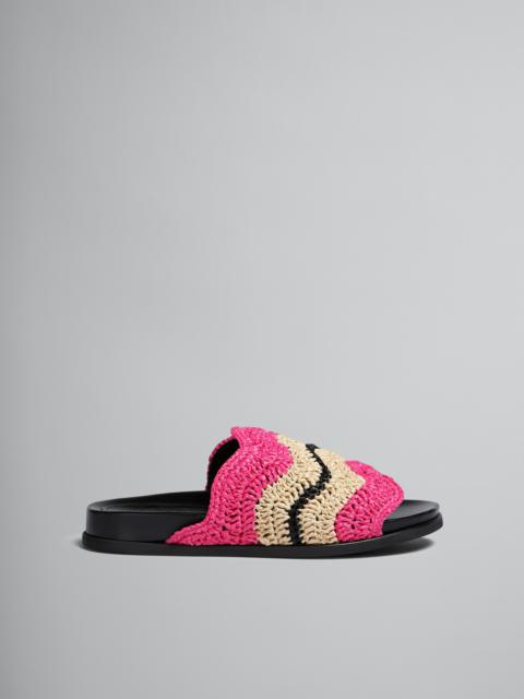 Marni MARNI X NO VACANCY INN - FUCHSIA CROCHET RAFFIA SLIDE