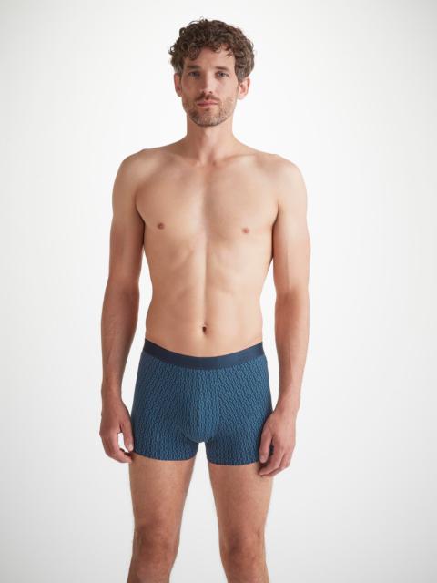 Derek Rose Men's Boxer Briefs Geometric Pima Cotton Stretch Navy