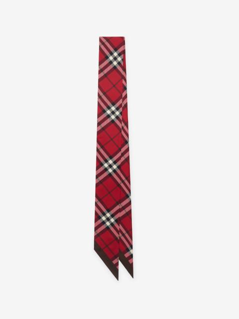 Burberry Skinny Contrast Check Silk Scarf