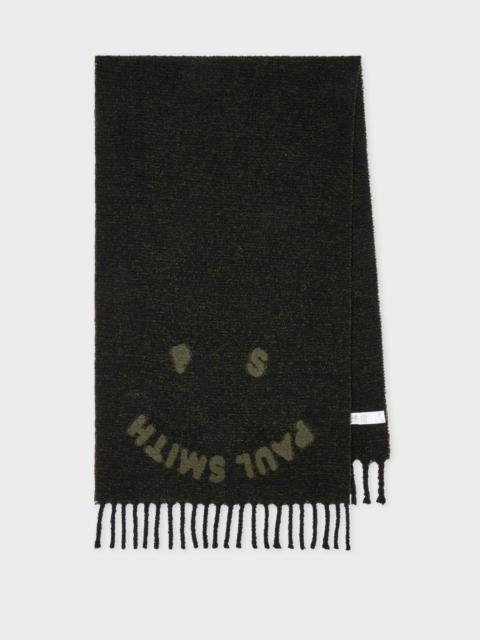 Paul Smith Black 'Happy' Logo Scarf