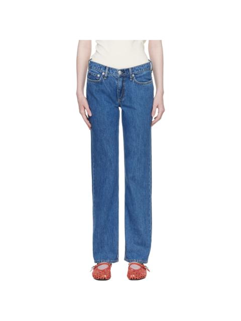 rag & bone Blue Harlow Full Straight Jeans