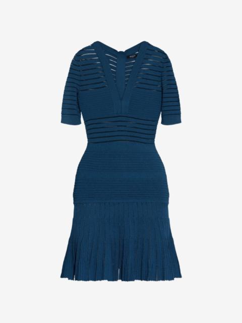 Balmain ribbed-knit V-neck mini dress
