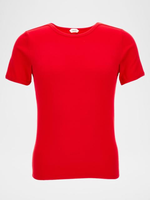 VERSACE Men's Ribbed Crewneck T-Shirt