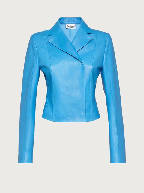 FERRAGAMO NAPPA CROPPED JACKET