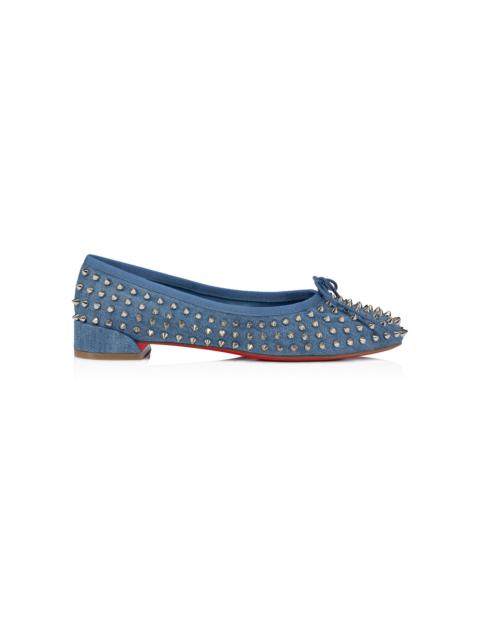 Christian Louboutin Sweetie Jane Studded Denim Flats blue