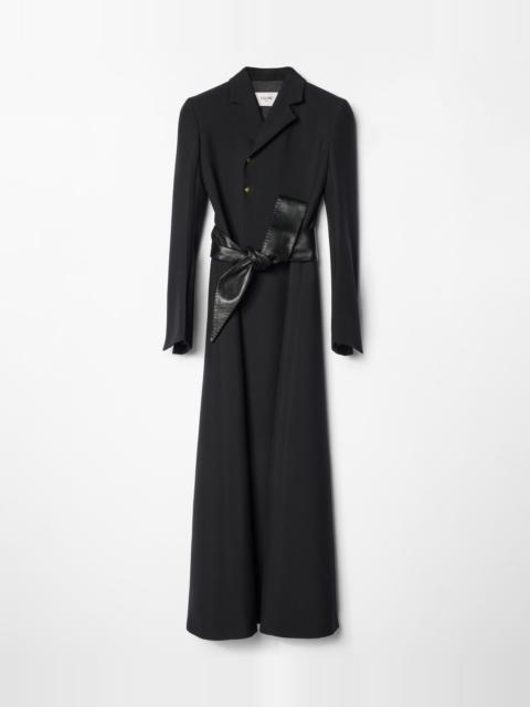CELINE LONG SLIM DB COAT IN WOOL