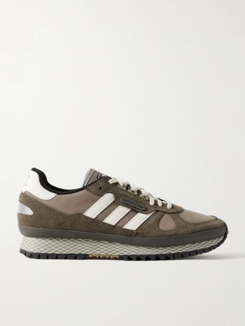 adidas Originals NY II Outdoor Spezial Suede and Leather-Trimmed Nubuck Sneakers Army green