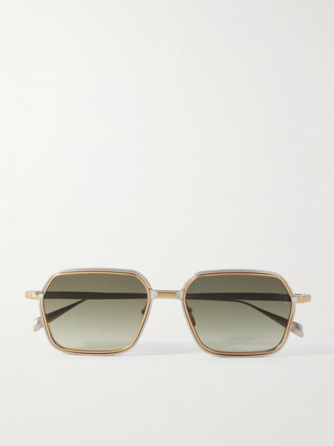 JACQUES MARIE MAGE Admiral Square-frame Gold- And Silver-tone Titanium Sunglasses