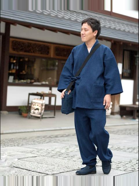 Other brands Japan Blue - Vintage Indigo Dyed Thick Yarn Samue Japanese Worker Set