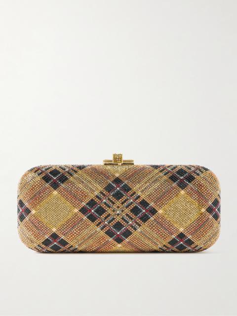 JUDITH LEIBER Long Slide Crystal-embellished Gold-tone Clutch