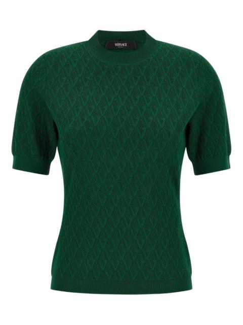 VERSACE jacquard short-sleeve sweater