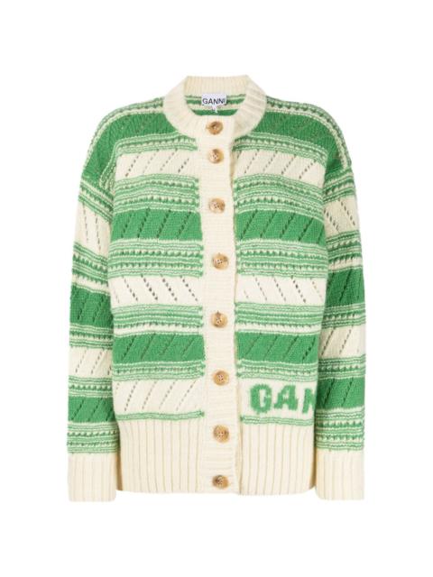 GANNI striped wool cardigan