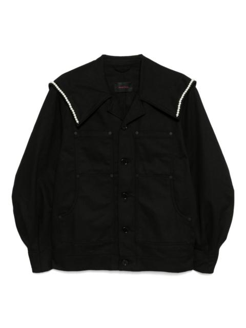 Simone Rocha Beaded Sailor Collar Workwear Jacket