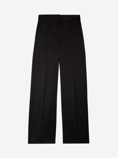 The Kooples BLACK SATIN WIDE-LEG PANTS