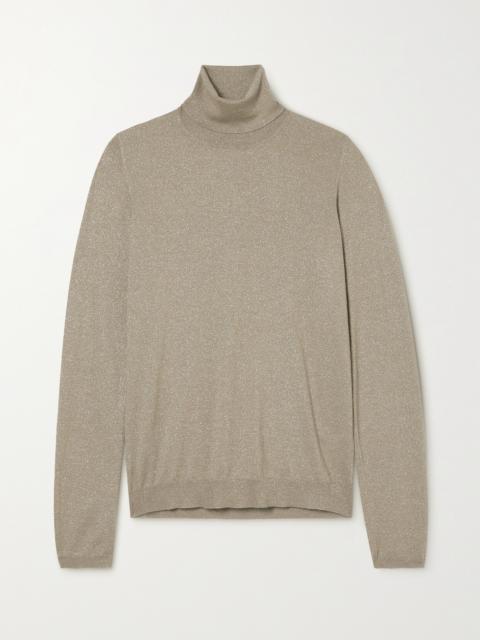 Brunello Cucinelli Metallic Cashmere-blend Turtleneck Sweater